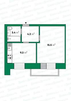 1-к квартира, вторичка, 32м2, 6/10 этаж